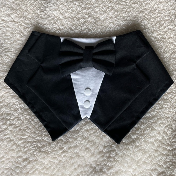 Wedding attire dog tux bandana - Picture 1 of 5